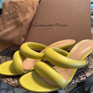 Gianvito Rossi Bijoux Leather Mule Sandals